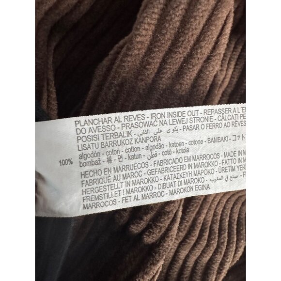 Zara XS Brown Corduroy Wide-Leg Pants - Picture 9 of 11